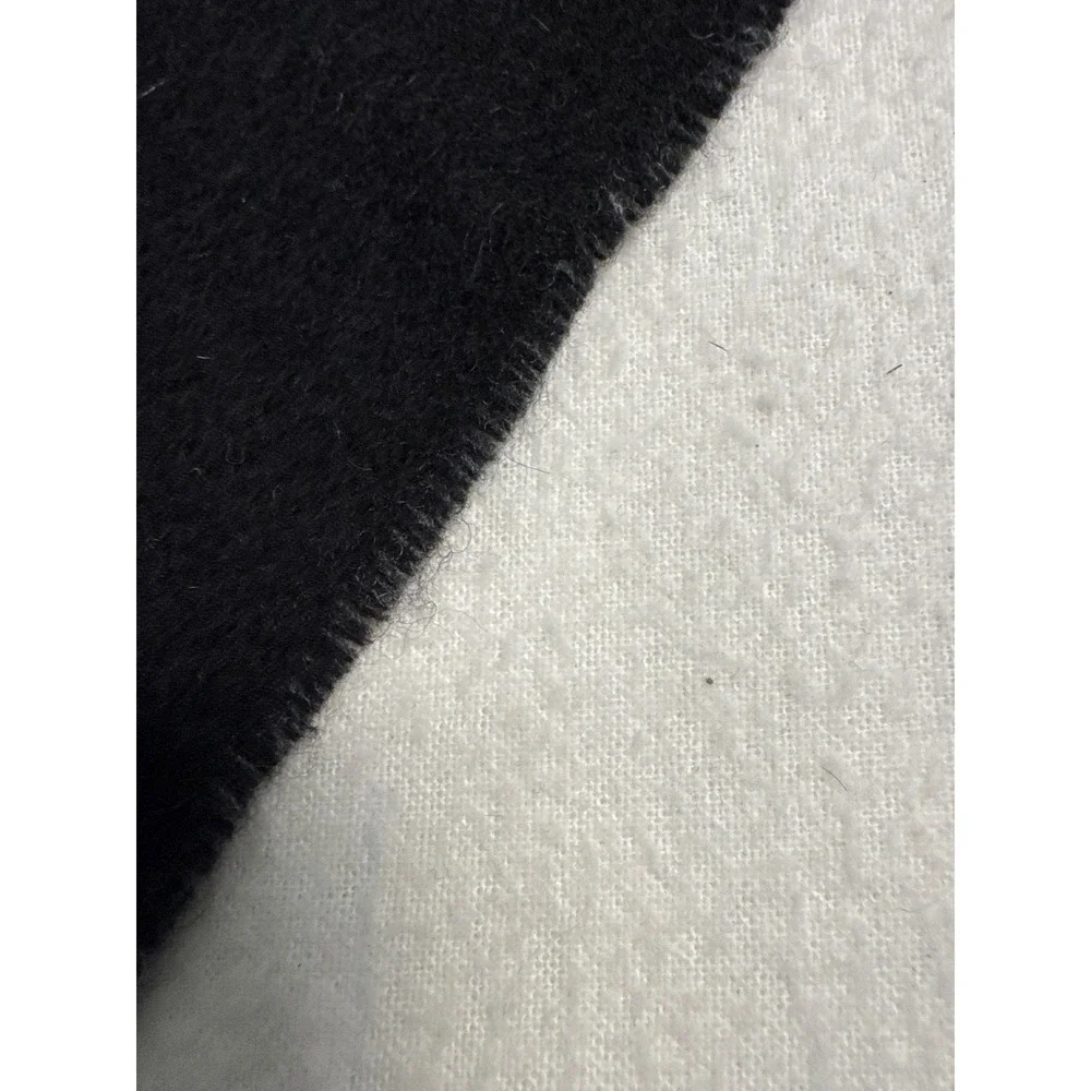 Polo Ralph Lauren Scarf Mens OS Black Gray Lambswool Reversible Made in Italy